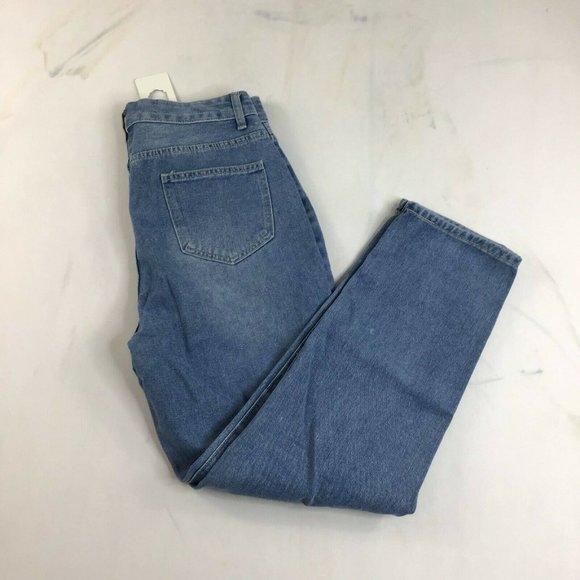 Coeur De Vague Women's Blue Highly Distressed Slim Fit Tapered Jeans Size M - Picture 9 of 10